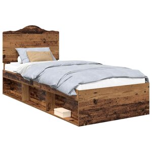 vidaXL Cadre de lit Bois ancien 75 x 190 cm Pin massif