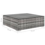 Vidaxl salon de jardin 8 pièces avec coussins résine tressée gris