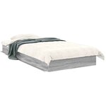 vidaXL Cadre de lit sans matelas sonoma gris 90x200 cm