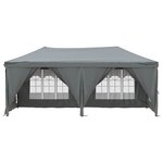 vidaXL Tente de réception pliable avec parois Anthracite 3x6 m