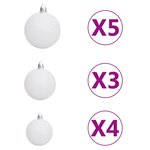 vidaXL Arbre de Noël artificiel pré-éclairé et boules blanc 180 cm
