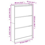 vidaXL Armoire à chaussures noir 80x21x125 5 cm bois d'ingénierie