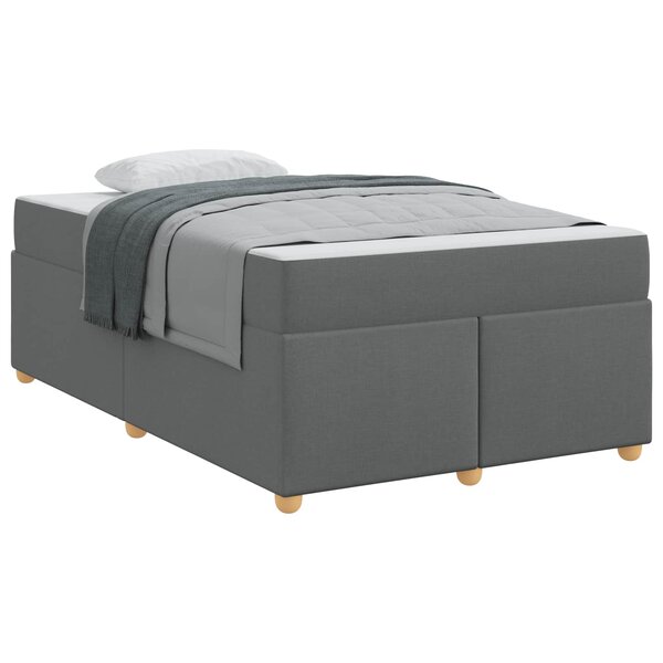 vidaXL Cadre de lit avec matelas Gris foncé 120 x 200 cm tissu