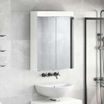 vidaXL Amoire de salle de bain avec miroir TULUM Blanc brillant