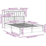 vidaXL Lit bibliothèque sans matelas 140x200 cm bois massif de pin