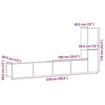 vidaXL Meubles TV muraux 3 Pièces vieux bois bois d'ingénierie