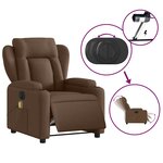vidaXL Fauteuil inclinable de massage électrique marron tissu