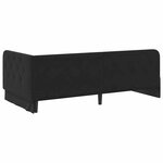 vidaXL Cadre de lit d'angle avec matelas Noir 90 x 190 cm Velours