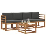vidaXL Ensemble de canapés d'extérieur 5 Pièces Naturel et Anthracite