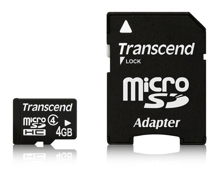 Carte mémoire Micro Secure Digital (micro SD) Transcend 4 Go SDHC Class 4