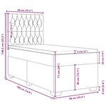 vidaXL Sommier à lattes de lit et matelas Gris clair 90x190 cm Velours