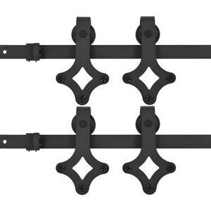 vidaXL Kits de fixation pour porte coulissante 2 Pièces 200 cm Acier Noir