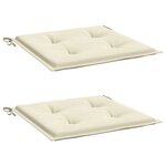 vidaXL Coussins de chaise jardin lot de 2 crème 40x40x4cm tissu oxford