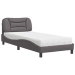 vidaXL Lit avec matelas gris 90x200 cm similicuir