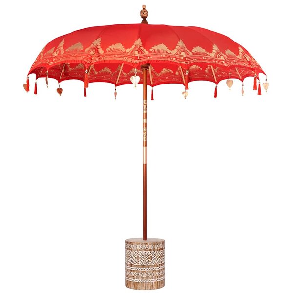 vidaXL Parasol balinais avec base Rouge 215 x 215 x 260 cm