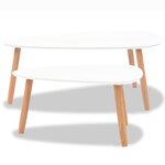 vidaXL Ensemble de tables basses 2 Pièces Bois de pin massif Blanc