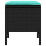 vidaXL Pouf de Jardin 2 Pièce Noir et turquoise 38 x 38 x 45 cm