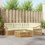 vidaXL Ensemble de canapés d'extérieur 5 Pièces Blanc et crème Polyester