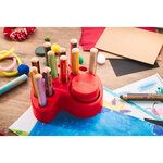 Set x 15 crayons multi-talents woody 3 in 1 + 1 taille-crayon + 1 plateau de rangement stabilo