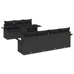 vidaXL Ensemble de canapé de jardin 8 pièces avec coussins Noir Poly Rattan
