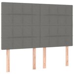 vidaXL Cadre de lit avec tête de lit Gris foncé 140x190 cm Tissu