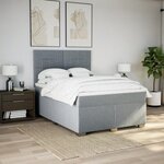 vidaXL Sommier à lattes de lit avec matelas Gris clair 140x200cm Tissu