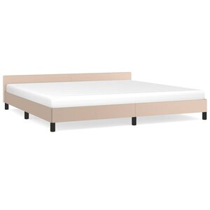 vidaXL Cadre de lit avec tête de lit sans matelas cappuccino 200x200cm