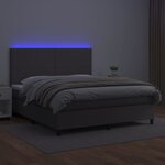 vidaXL Sommier à lattes de lit avec matelas et LED Gris 160x200 cm