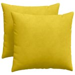 vidaXL Coussins de canapé 2 Pièces Jaune 50 x 50 cm