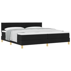 vidaXL Lit à ressorts avec matelas Noir 200 x 200 cm tissu