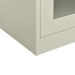 Armoire de bureau gris clair 90 x 40 x 90 cm avec 2 étagères réglables design iconique en acier gris clair 02_0046803