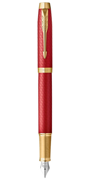 PARKER IM PREMIUM Stylo plume  Rouge  Plume moyenne  encre bleue  Coffret cadeau