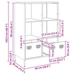 vidaXL Buffet haut anthracite 68x39x103 5 cm acier