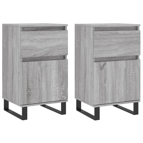 vidaXL Buffets 2 Pièces sonoma gris 40x35x70 cm bois d'ingénierie