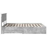 vidaXL Cadre de lit Gris béton 160 x 200 cm Bois d'ingénierie