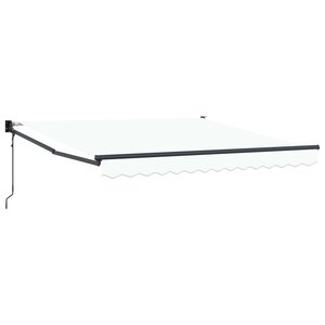 vidaXL Auvent rétractable Blanc 350 x 250 cm Polyester et métal