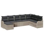 vidaXL Ensemble de canapé de jardin 8 Pièces Gris clair Poly rotin