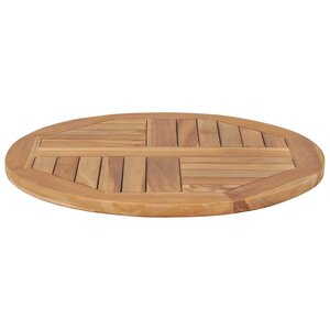 vidaXL Dessus de table Bois de teck solide Rond 2 5 cm 60 cm