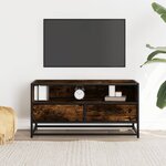 vidaXL Meuble TV chêne fumé 80x34 5x40 cm bois d'ingénierie et métal