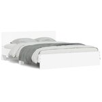 vidaXL Cadre de lit avec tête de lit et LED blanc 160x200 cm