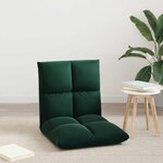 vidaXL Fauteuil de sol ajustable Vert foncé Velours