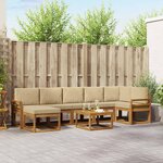 vidaXL Ensemble de canapés d'extérieur 8 Pièces Naturel et Beige