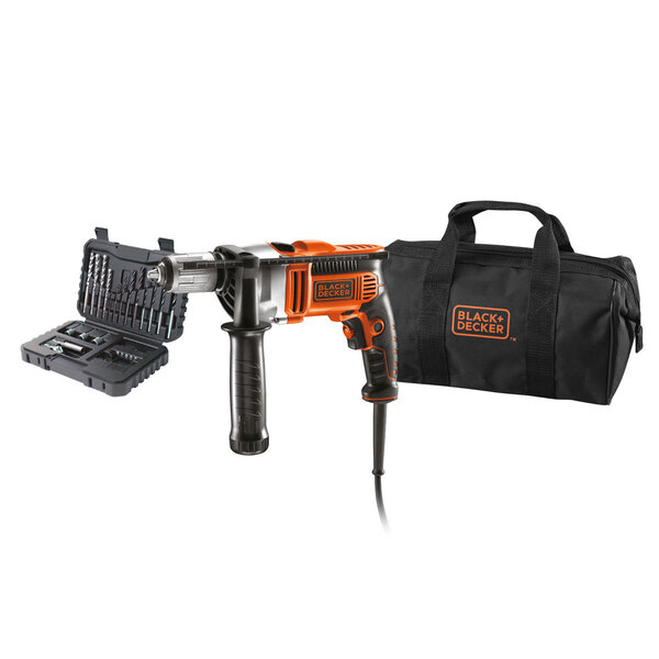 BLACK & DECKER Perceuse à percussion 750 W livrée avec le sac de transport