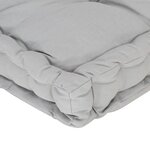 vidaXL Coussins de plancher de palette lot de 2 Coton Gris