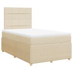 vidaXL Sommier à lattes de lit avec matelas crème 120x190 cm tissu