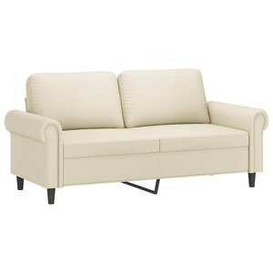 vidaXL Canapé à 2 places Crème 140 cm Similicuir