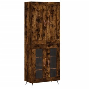 vidaXL Buffet haut Chêne fumé 69 5x34x180 cm Bois d'ingénierie
