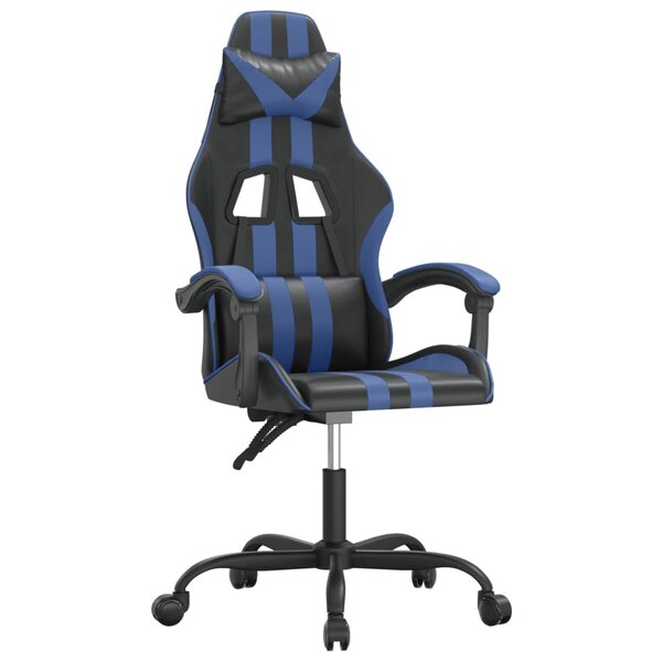 vidaXL Chaise de jeu Noir et bleu Similicuir