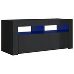 vidaXL Meuble TV avec lumières LED noir brillant 90x35x40 cm