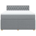 vidaXL Sommier à lattes de lit avec matelas Gris clair 140x190cm Tissu